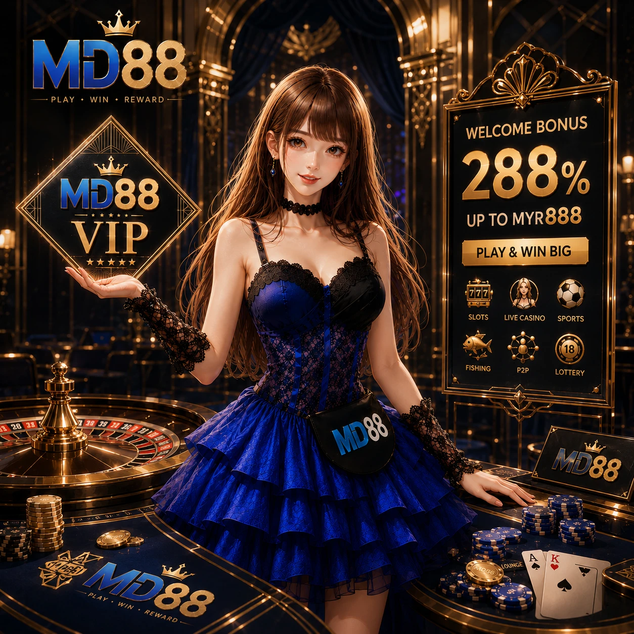 Landscape | Description: Hero visual showing dynamic casino game collage with slots, live dealer, and esports elements on a dark background with brand colors